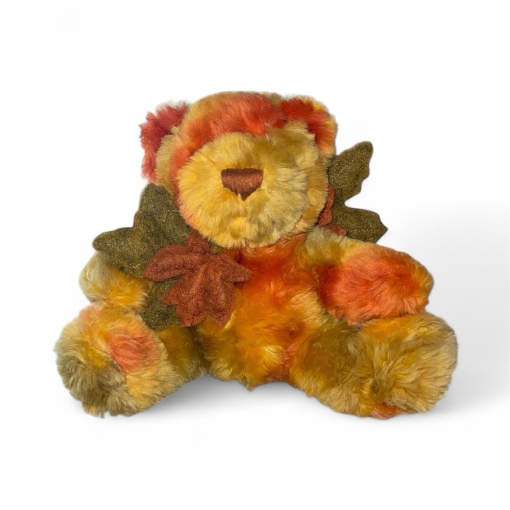 Dan Dee Fall Leaf Plush Teddy Bear Autumn Orange Gold Colors 8” Laurells Attic